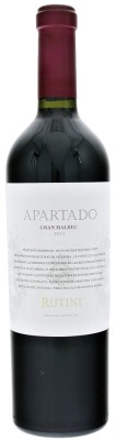 Rutini Apartado Gran Malbec 0,75L, r2015, cr, su