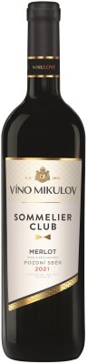 Víno Mikulov Sommelier Club Merlot 0,75L, r2021, nz, cr, su
