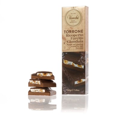 VENCHI Torrone Nougat Gianduia čokoládová tyčinka 200g,cok