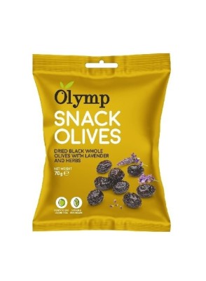 OLYMP Olivový snack -  Sušené celé čierne olivy levanduľa-bylinky 70g,ochr