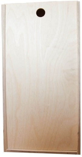 Drevený darčekový obal na 2 fľaše vína prírodná farba, výška: 35cm, priemer:10cm