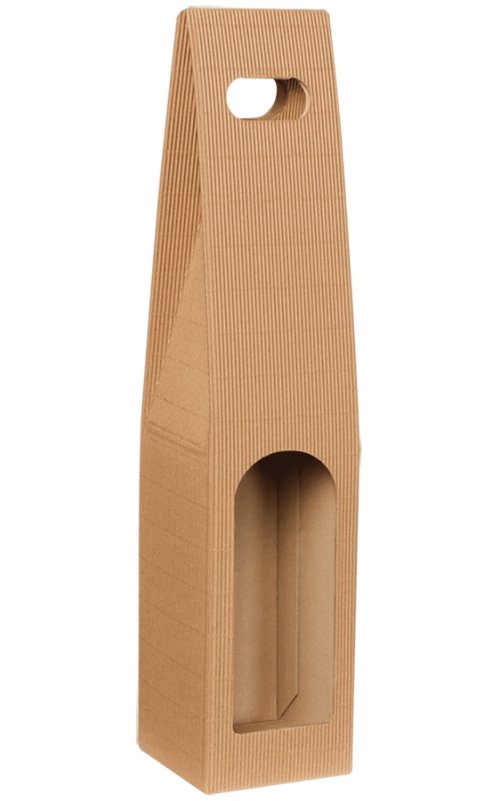 Darčeková krabica, nosič natur s okienkom na 1 fľašu, 450x95x90 mm