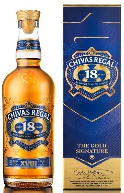 Chivas regal whisky 18 r. Gold Signature 40% 0,7L, whisky, DB